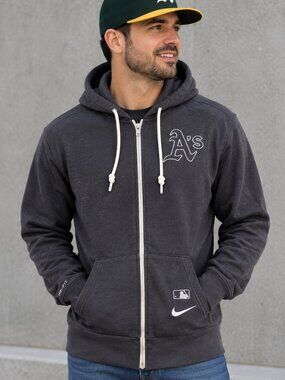 Nike Oakland Athletics A's MLB Dri-FIT Full Zip Hoodie Men's Medium